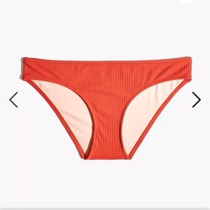 Madewell Second Wave Ribbed Classic Bikini Bottom in Fresh Chili - NWT!